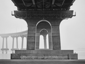 Coronado Bay Bridge Pylons Monochrome