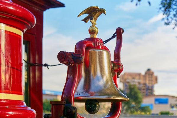Steam Engine Bell in Theme Park Print