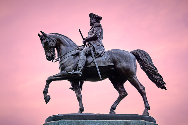 Equestrian Statue of George Washington in Boston Print