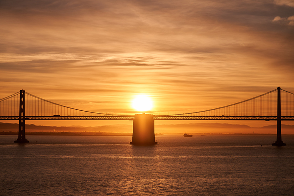 Golden Hour Bay Bridge Sunrise Print