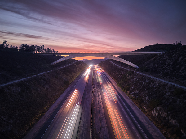Lilac Bridge Sunrise Wide Angle Print