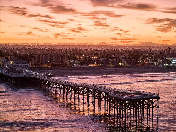 Rose Gold Crystal Pier Sunrise San Diego Print