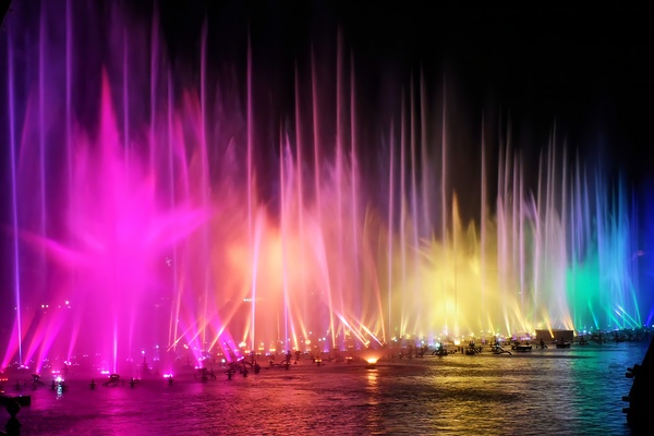 Rainbow Fountains Clashing  Print