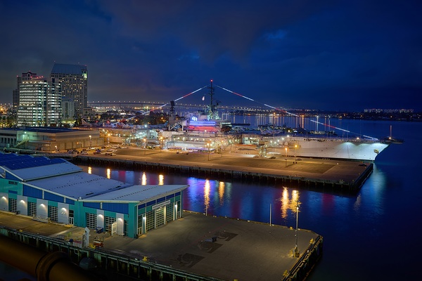 Early Morning USS Midway in San Diego Print