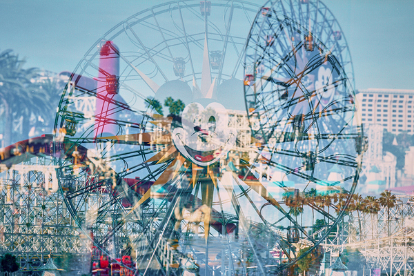 Mickeys Fun Wheel Double Exposure Print