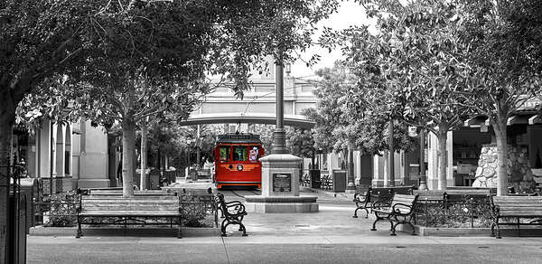 Red Trolley Welcome Print