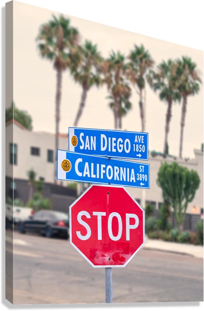 San Diego Avenue at California Street Sign Vertical Canvas Print
