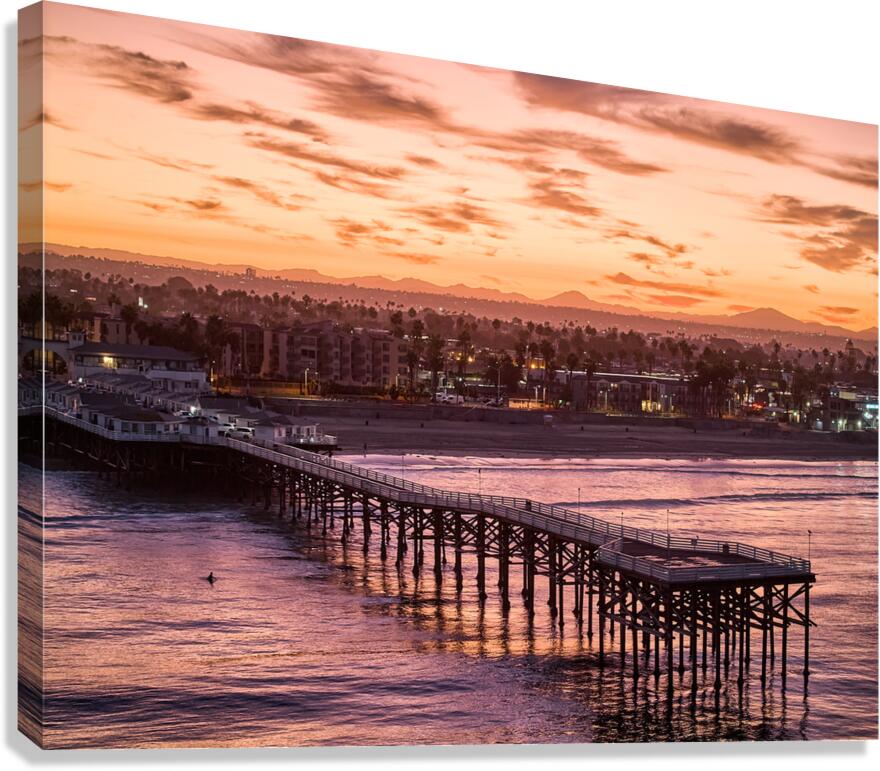 Rose Gold Crystal Pier Sunrise San Diego Canvas Print