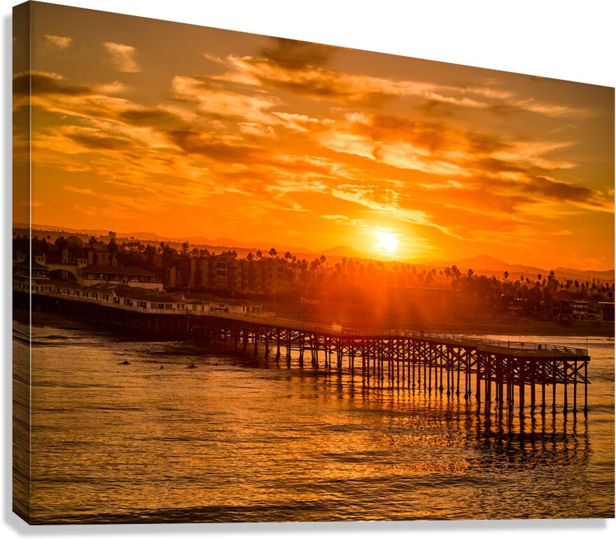 Golden Crystal Pier Sunrise San Diego Canvas Print