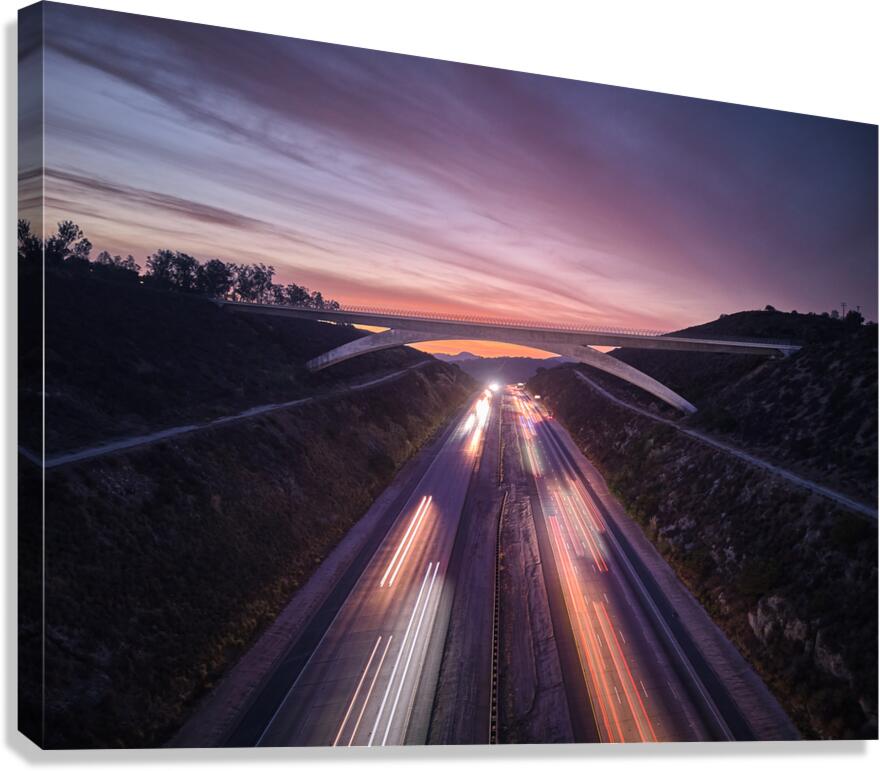 Lilac Bridge Sunrise Wide Angle Canvas Print
