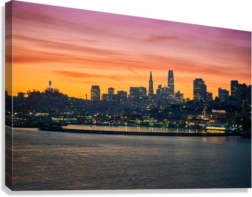 San Francisco Harbor Skyline Downtown Sunrise Canvas Print