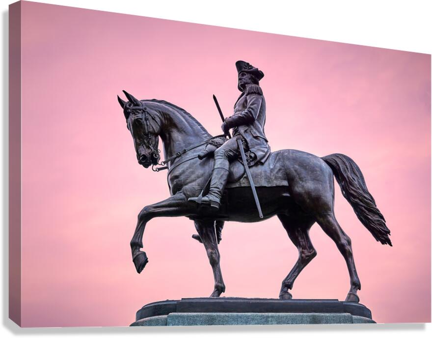 Equestrian Statue of George Washington in Boston Canvas Print