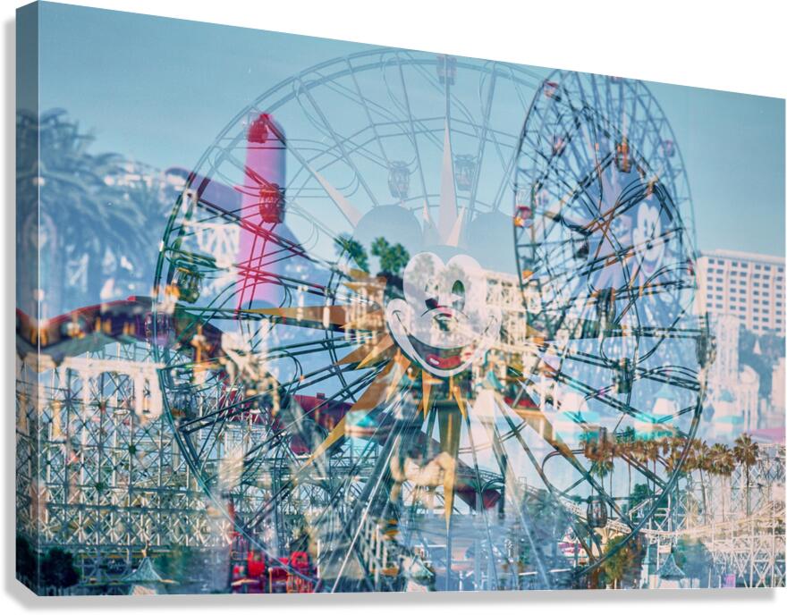 Mickeys Fun Wheel Double Exposure Canvas Print
