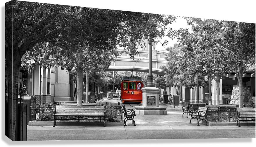 Red Trolley Welcome Canvas Print