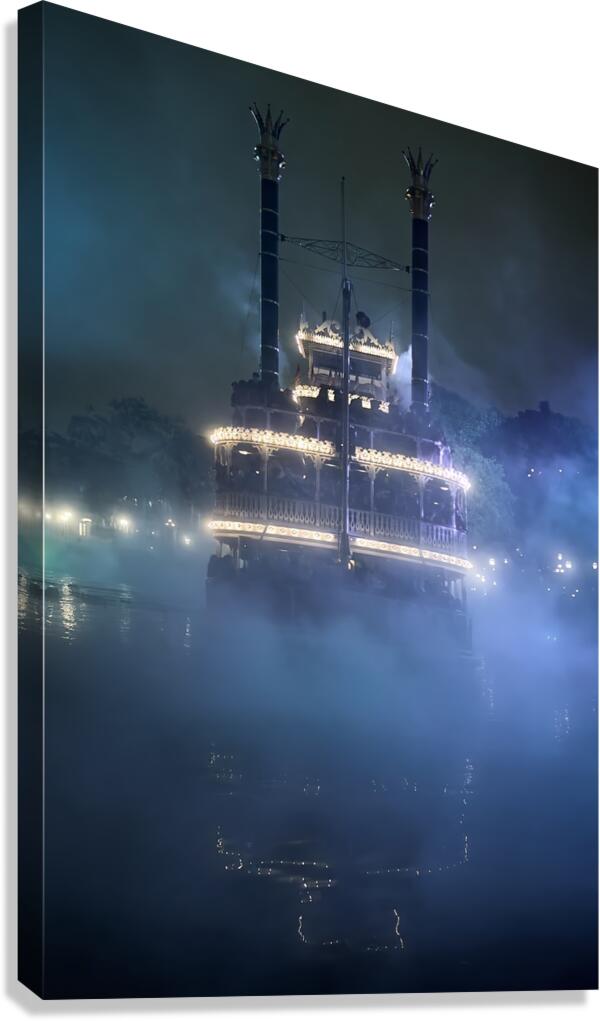 Riverboat In The Fog Canvas Print