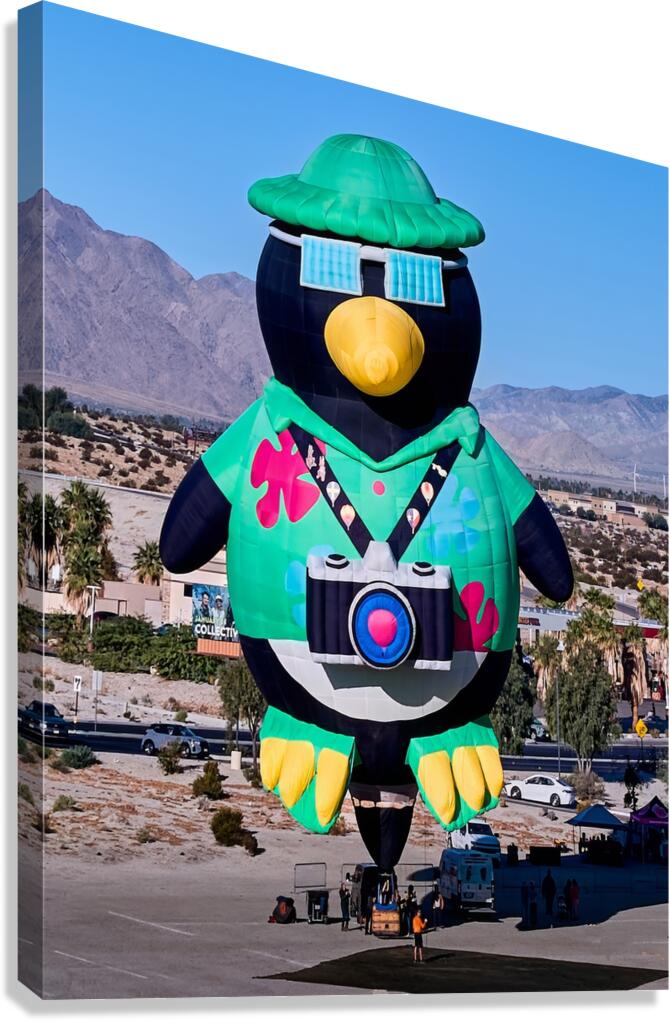 Penguin Photographer Hot Air Balloon Canvas Print