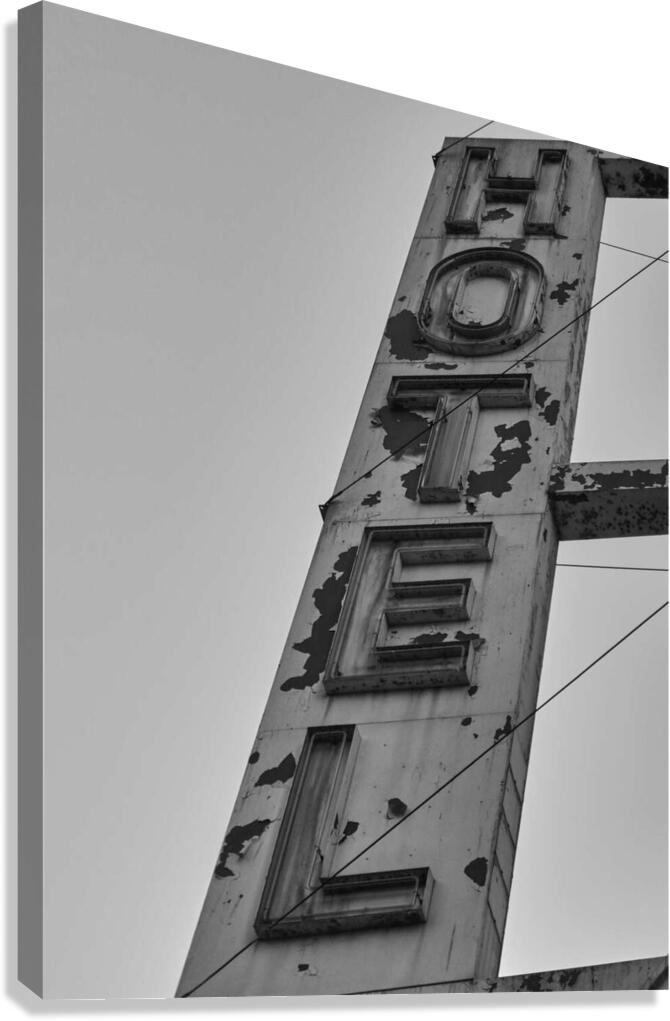 Run Down Hotel Sign Canvas Print