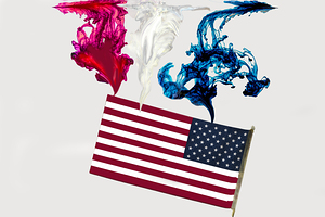Red White and Blue infusion into the American flag