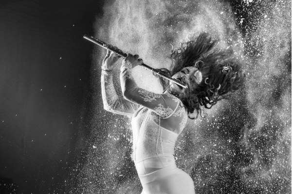 Photo shoot with Internationally acclaimed flutist and rock climber Nina Print