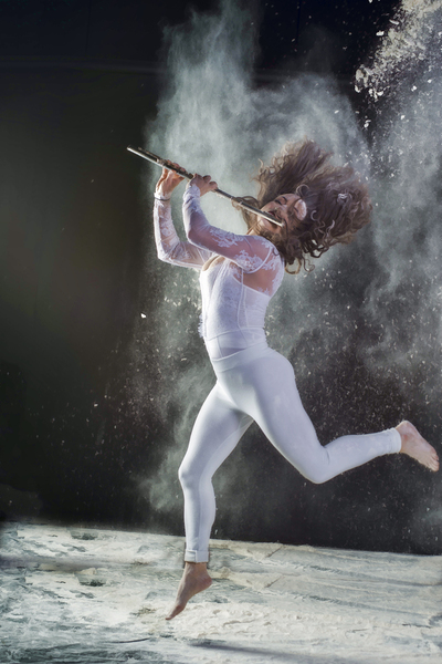 Photo shoot with Internationally acclaimed flutist Print