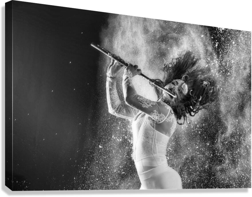 Photo shoot with Internationally acclaimed flutist and rock climber Nina Canvas Print