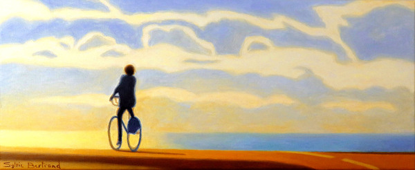 NUAGES LUMIERE ET CYCLISTE inspire du QUAI RAUBA CAPEU  NICE - CLOUDS  LIGHT AND CYCLIST  inspired by QUAI RAUBA CAPEU  NICE by Sylvie Bertrand