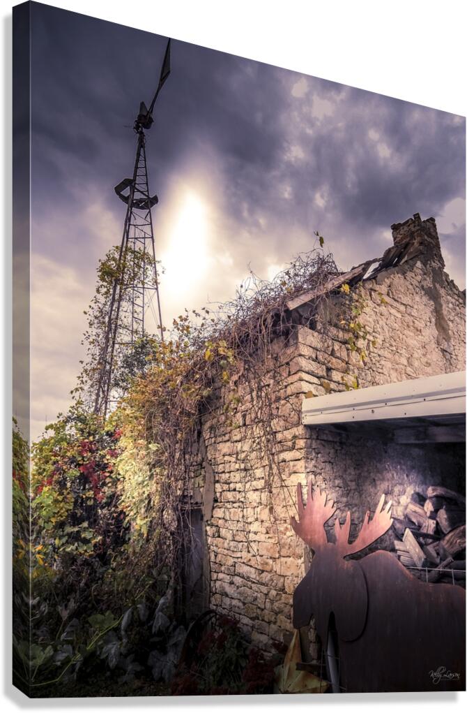 Stone House Windmill Canvas Print