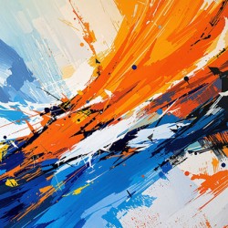 Dynamic Abstract in Blue and Orange