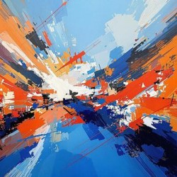 Dynamic Abstract in Blue and Orange2