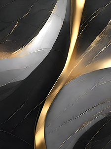 modern abstract art black & gold