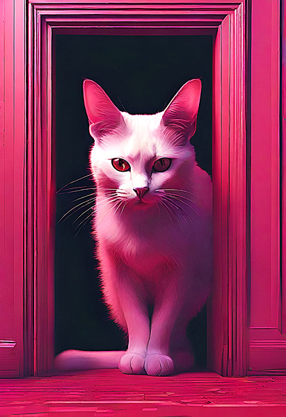 cat in door Print