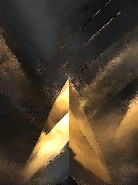 modern abstract black & gold Print