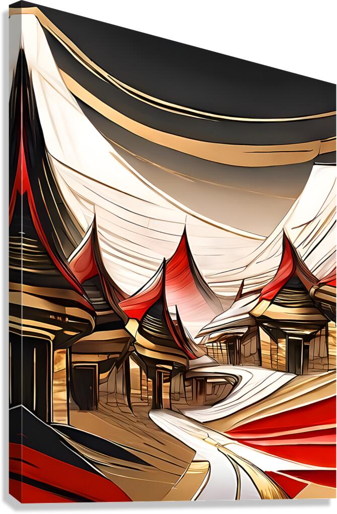 abstract village art Canvas Print