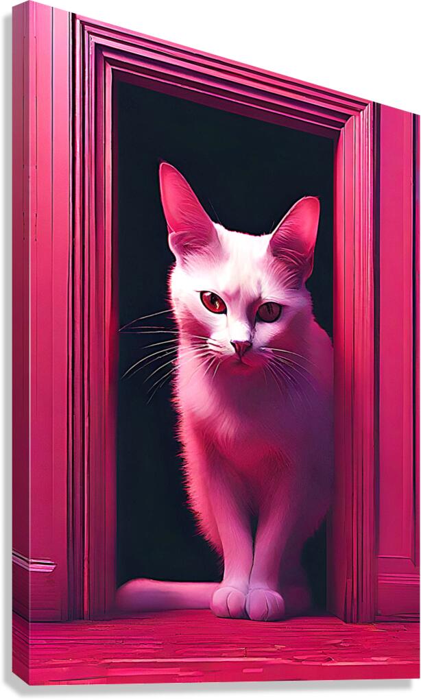 cat in door Canvas Print