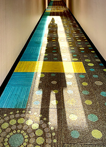 Hotel Hallway Shadow Selfie