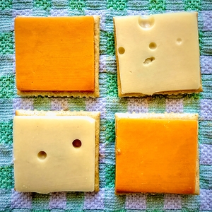 Square Cheese and Crackers Snack