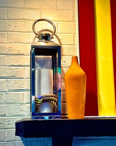 Glass and Brass Wall Lantern