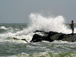 Seriously Fishing on the Jetty