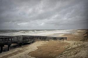 Walkway to the Beach on a Stormy Day