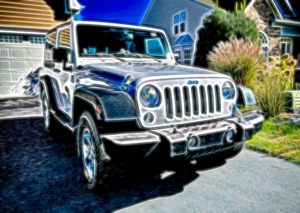 White Wrangler in My Driveway Brilliant