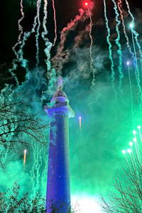 Baltimore Monument Lighting in Green