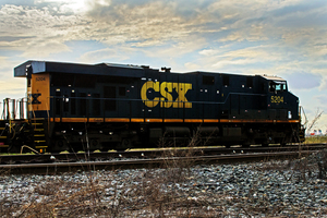 CSX Engine 5204 Grade Crossing Silhouette