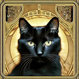 Egyptian Cat in Golden Tones