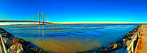 Indian River Bridge and Inlet Panorama Expressionism