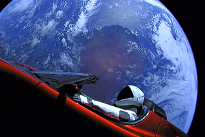 Tesla Roadster Starman Planet Earth Outer Space Image