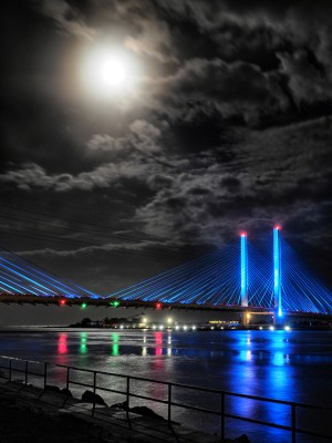 Blood Moon over the Indian River Bridge