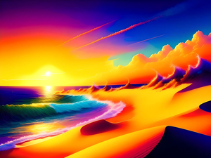 Beach Scene Psychedelic