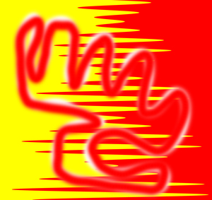 Free Hand in Freehand on Red and Yellow