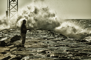 Golden Fisherman at the Ocean City Inlet