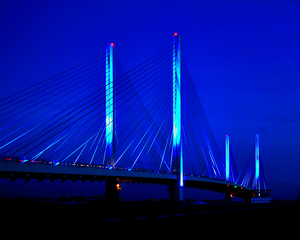 Indian River Blue Bridge at Night 5326